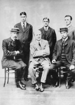 Henry Balfour, Arthur Thomson and R.R. Marett (front row), 3 Fellows of the Anthropological Institute in 1900 [1998.271.11]